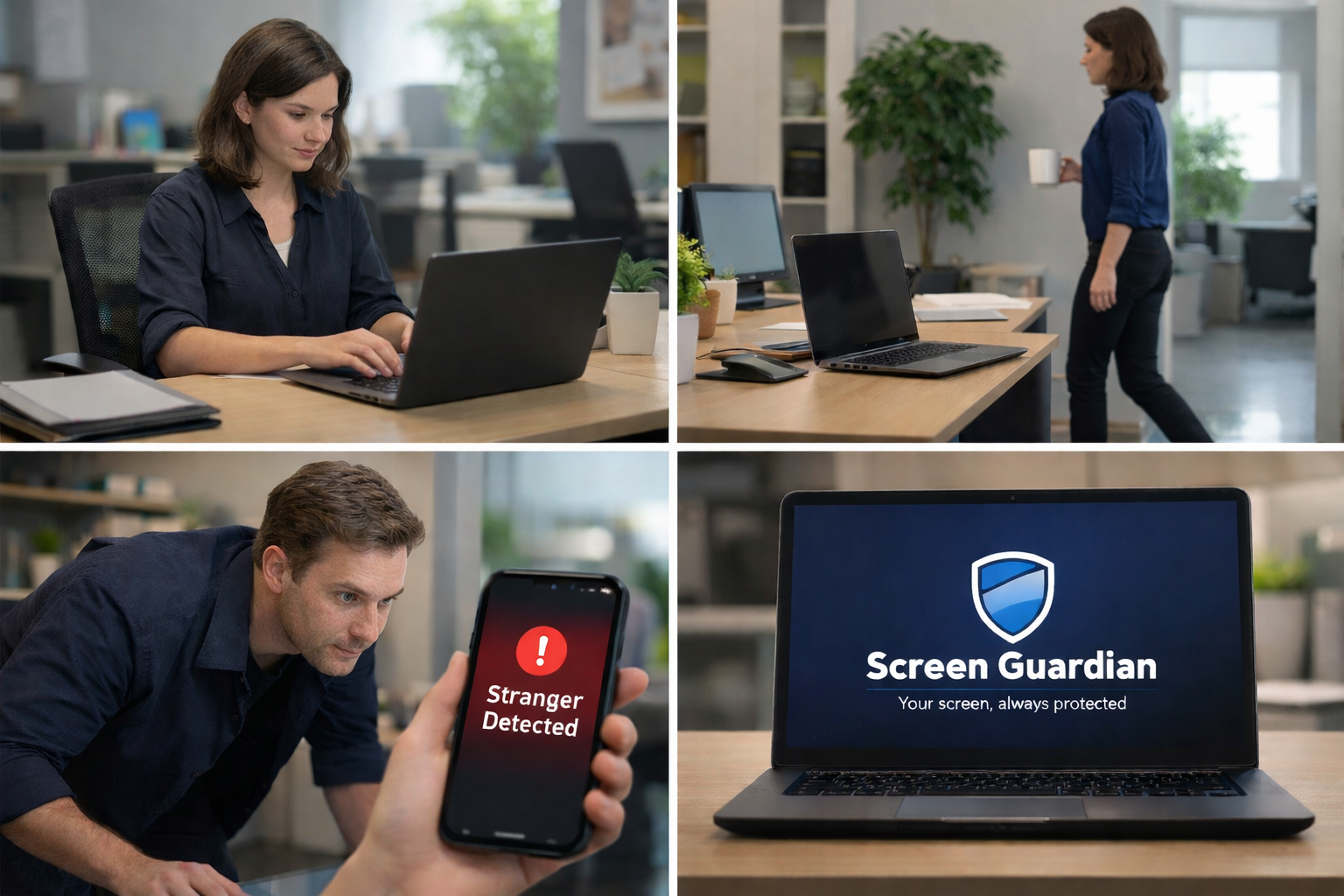 Unauthorized user looking at laptop